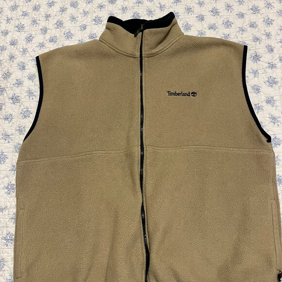 Timberland Weather Gear vest size Large Tan with blue trim - Picture 1 of 4